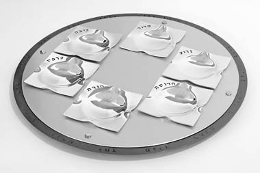 Silver and Aluminum Wave Seder Plate by Laura Cowan