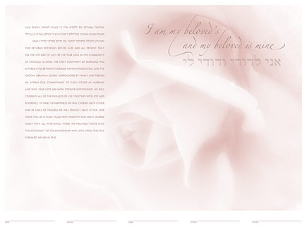 Soft Rose ketubah by Daniel Sroka