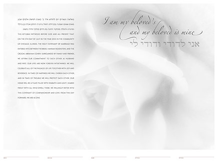 Soft Rose (grey) ketubah by Daniel Sroka