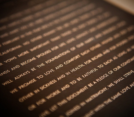 Modern Ketubah closeup of text